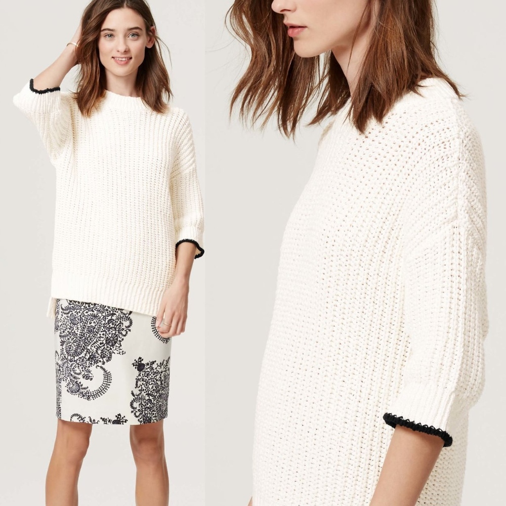 💰 LOFT ANN TAYLOR Shipmate's Sweater sz Large ⭐️